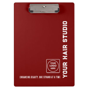 Burgund-Weiß-Salon-Logo-Clipboards Klemmbrett