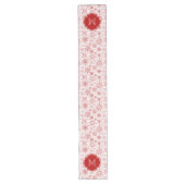 Burgund & weiße Weihnachtsschneeflocken Großer Tischläufer (Vorderseite)