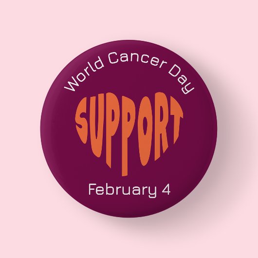 Burgund Weltkrebstag Button