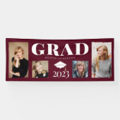 Burgund White Foto Graduate Class 2023 Banner (Horizontal)
