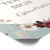 Burgund-Wildblume | Aquamarine Karten und Geschenk Poster (Ecke)