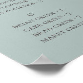 Burgund-Wildblume | Aquamarine Sitzkarte Poster (Ecke)