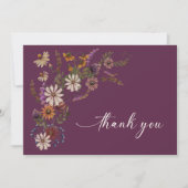 Burgund Wildblume Danke, Karten (Vorderseite)