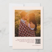 Burgund Wildblume Foto QR Code Hochzeit Einladung (Rückseite)