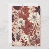 Burgund-Wildblumen Hochzeit Save The Date (Rückseite)