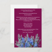 Burgund Winter Wedding mit Bluebonnet Begleitkarte (Vorne/Hinten)