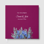 Burgund Winter Wedding mit Bluebonnet Gästebuch (Vorderseite)