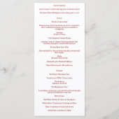 Burgund Winter Wedding mit Bluebonnet Menükarte (Rückseite)