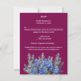 Burgund Winter Wedding mit Bluebonnet RSVP Karte