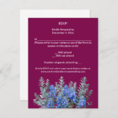 Burgund Winter Wedding mit Bluebonnet RSVP Karte (Vorne/Hinten)