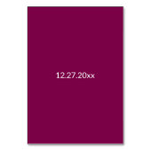 Burgund Winter Wedding mit Bluebonnet Tischnummer (Rückseite)