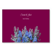 Burgund Winter Wedding mit Bluebonnet Tischnummer (Vorderseite)