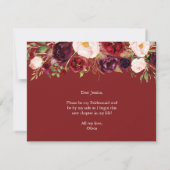 Burgund wird meine Bridesmaid-Karte sein Einladung (Rückseite)