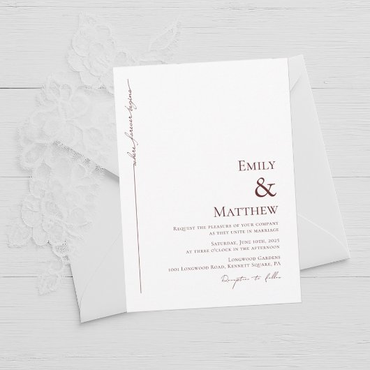 Burgund, wo immer die Einladung zur Hochzeit begin