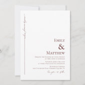 Burgund, wo immer die Einladung zur Hochzeit begin (Vorderseite)