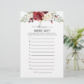 Burgund Wo waren wir Brautparty (Stehend Vorderseite)