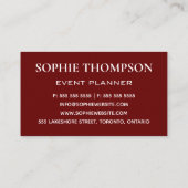 BURGUNDDISCHE ROSE FLORALGARLAND BLUME VISITENKARTE (Rückseite)