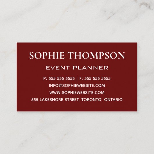 BURGUNDDY FLORAL | ROSE GARLAND BLUME VISITENKARTE (Rückseite)