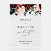 Burgunder Abschluss Begrüßung Akryllisches Zeichen Acrylschild (Vorderseite)