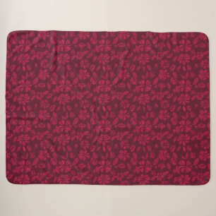 Burgunder Altblumenmuster Sherpadecke