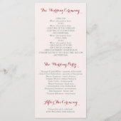 Burgunder-Aquarell-Blumen-Hochzeitsprogramme Programm (Rückseite)