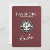 Burgunder Aruba Reisepass Save The Date (Vorderseite)