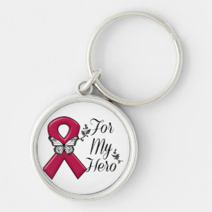 Burgunder-Band für meinen Held Schlüsselanhänger