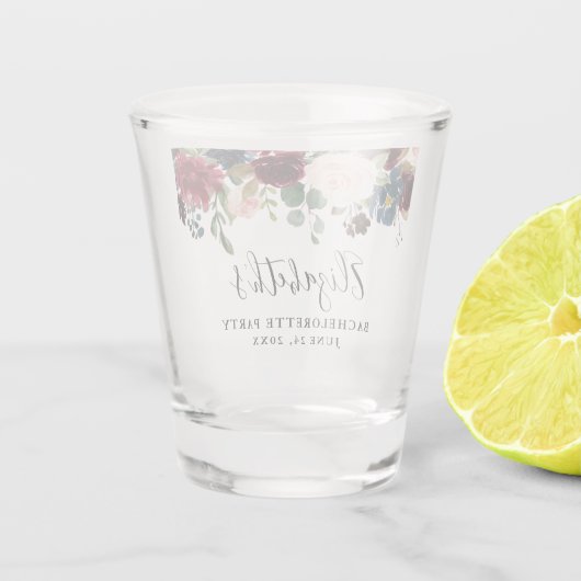 Burgunder blauer schnapsglas (Rückseite)