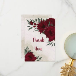 Burgunder Blume Grünpflanzen Dankeskarte