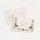 Burgunder Blumen Dankeschön Postkarte