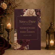 Burgunder-Blumen-Gotische-Save-the-Date-Karte