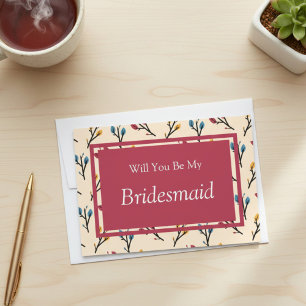 Burgunder Blumen Hochzeitsantrag: Wirst du meine B Einladung