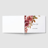 Burgunder-Blumen-Hochzeitsgästebuch  Gästebuch (Voll)