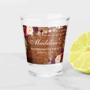 Burgunder Blumen Holz Lichter Junggesellinnenabsch Schnapsglas