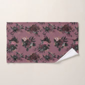 Burgunder Blumen Muster Handtuch Badhandtuch Set (Handtuch)