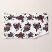 Burgunder-Blumen-Muster-Handtuch Badhandtuch Set (Handtuch)