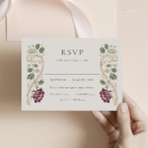 Burgunder-Blumen-Rot-Art-Nouveau-RSVP-Karte mit Ma