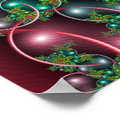 Burgunder Blumen-Spirale Poster (Ecke)