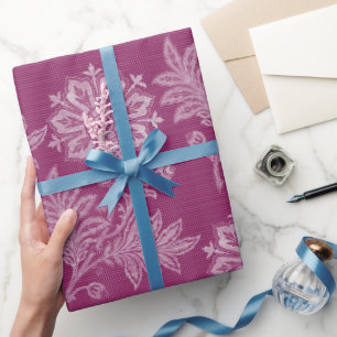 Burgunder Blumen-Spitze Braut Dusche Geschenkpapier