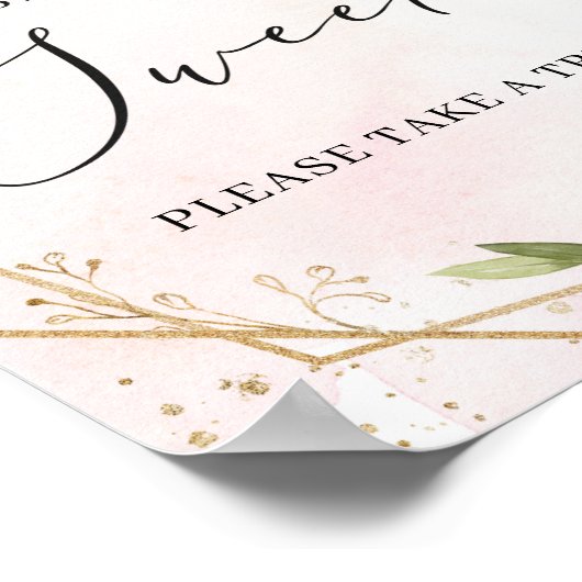 Burgunder Blumen- und Goldbabys sind ein süßes Zei Poster (Ecke)