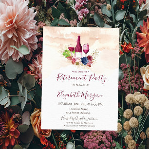 Burgunder-Blumen-Wein-Verkostung-Aquarell-Ruhestan Save The Date