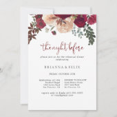 Burgunder Blumenabend vor dem Probe Einladung (Vorderseite)