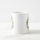 Burgunder Blumenkranz Anfangsmonogramm Kaffeetasse (Mittel)