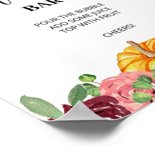 Burgunder Blumenkürbis Mon-osa-Bar Poster (Ecke)