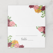 Burgunder Blumenkürbis Platzkarte (Außenseite Aufgefaltet)