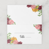 Burgunder Blumenkürbis Platzkarte (Außenseite Aufgefaltet)