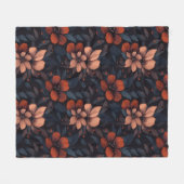 Burgunder-Blumenmuster blühende Blumen Fleecedecke (Vorderseite (Horizontal))