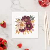 Burgunder Blumenmuster Serviette (Beispiel)