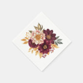 Burgunder Blumenmuster Serviette (Ecke)