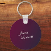 Burgunder Blumenmutter der Braut Schlüsselanhänger (Rückseite)